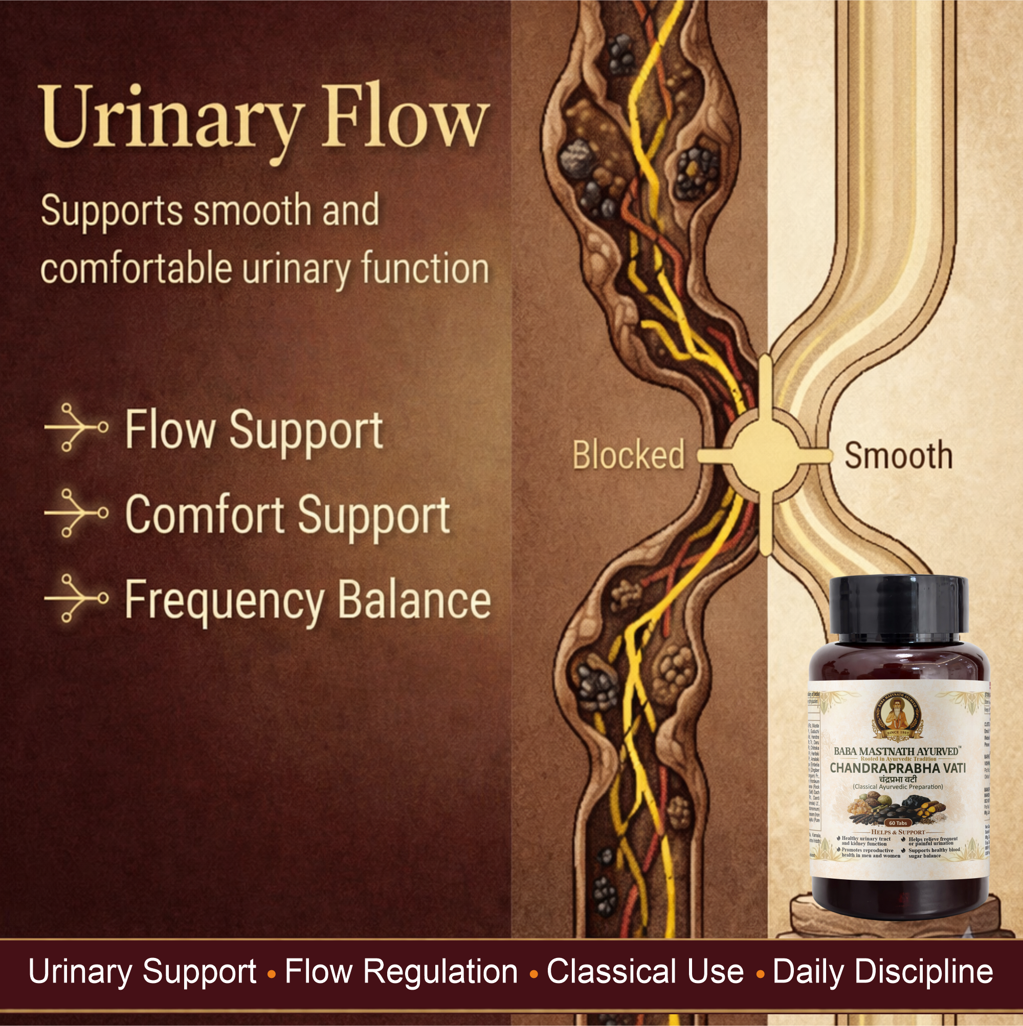 Chandraprabha Vati – 60 Tablets | Classical Ayurvedic Medicine | Urinary Tract & Kidney Support | Supports Frequent & Painful Urination | Reproductive Wellness for Men & Women | Blood Sugar Support