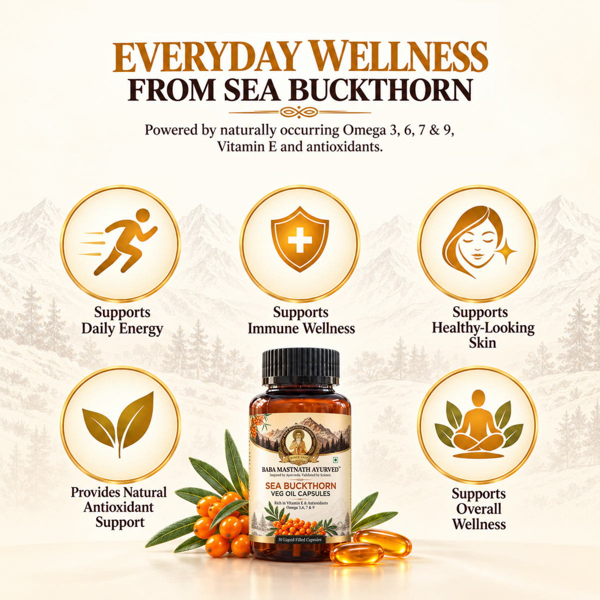 Sea Buckthorn Veg Oil Capsule- 30 Capsules