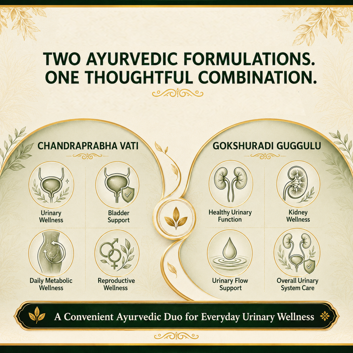 Urinary Wellness Combo with Chandraprabha Vati & Gokshuradi Guggulu | 120 Tablets