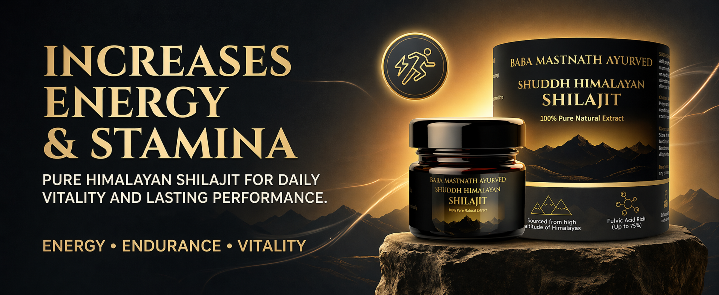 Himalayan Shilajit Resin for Men | 100% Pure Natural Resin | 75%+ Fulvic Acid | Supports Energy, Stamina, Strength & Testosterone | Ayurvedic Rasayana | 20 g Resin
