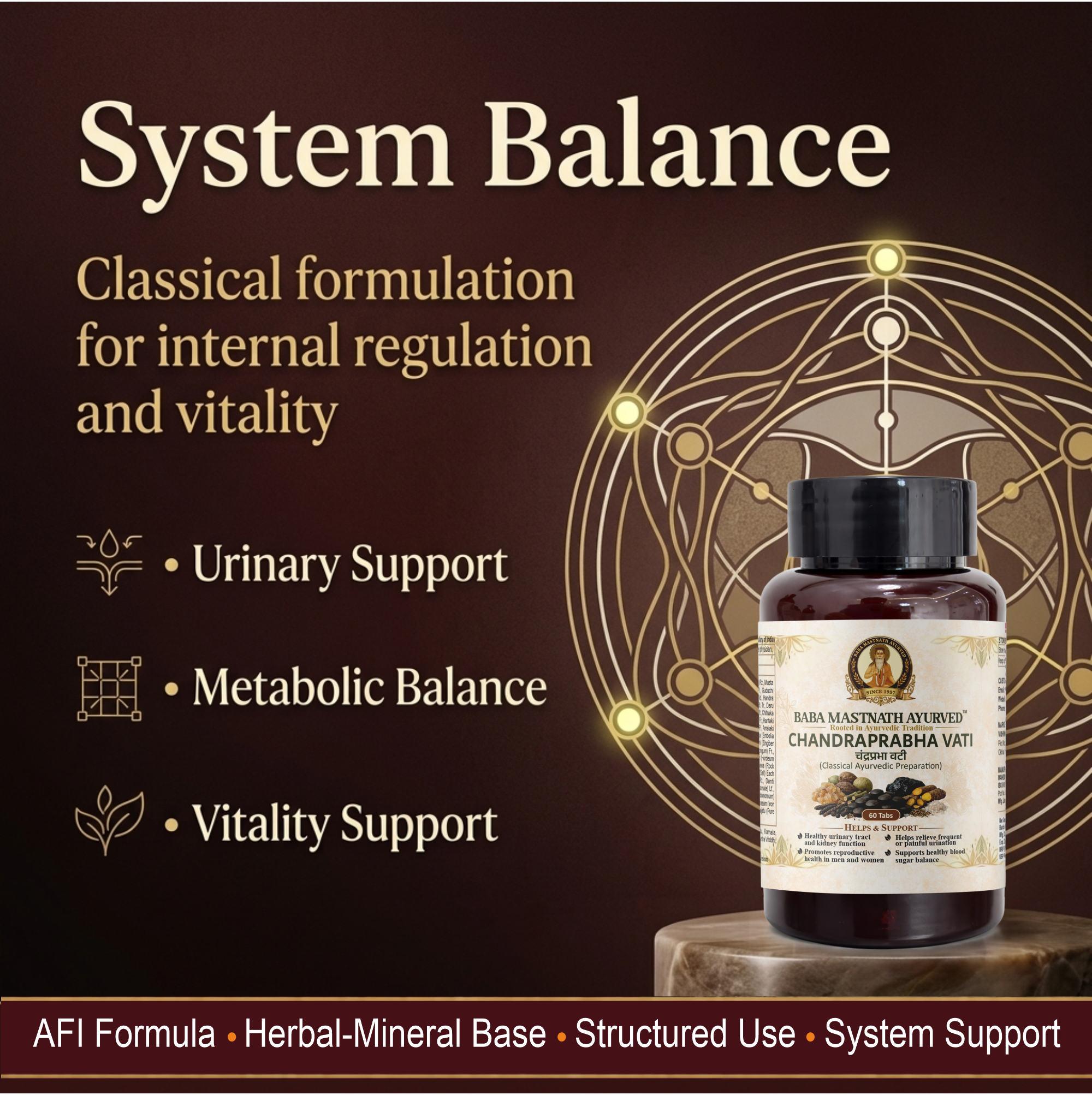 Chandraprabha Vati – 60 Tablets | Classical Ayurvedic Medicine | Urinary Tract & Kidney Support | Supports Frequent & Painful Urination | Reproductive Wellness for Men & Women | Blood Sugar Support