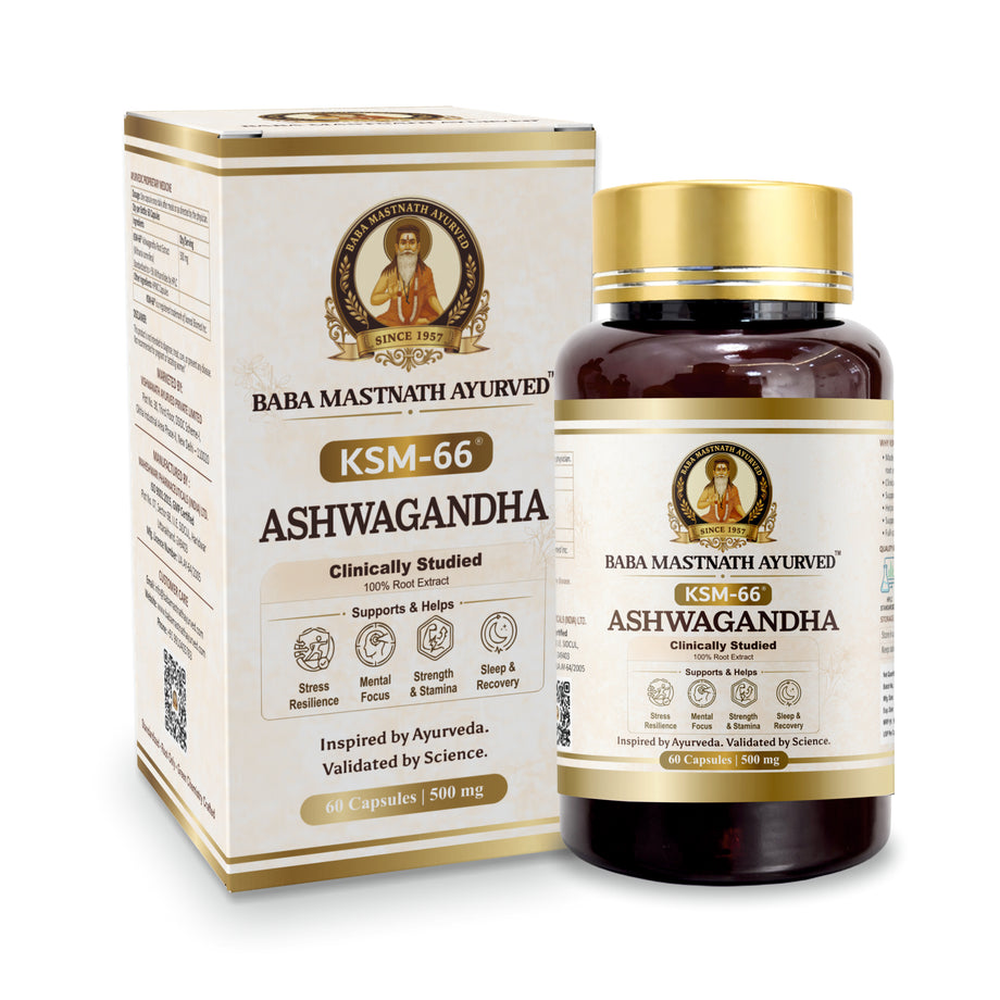 KSM-66® Ashwagandha – 500 mg Capsules | 60 Capsules | Clinically Studied Root-Only Extract | Supports Stress Relief, Energy, Focus & Cortisol Balance | Vegan | Classical Ayurvedic Medicine