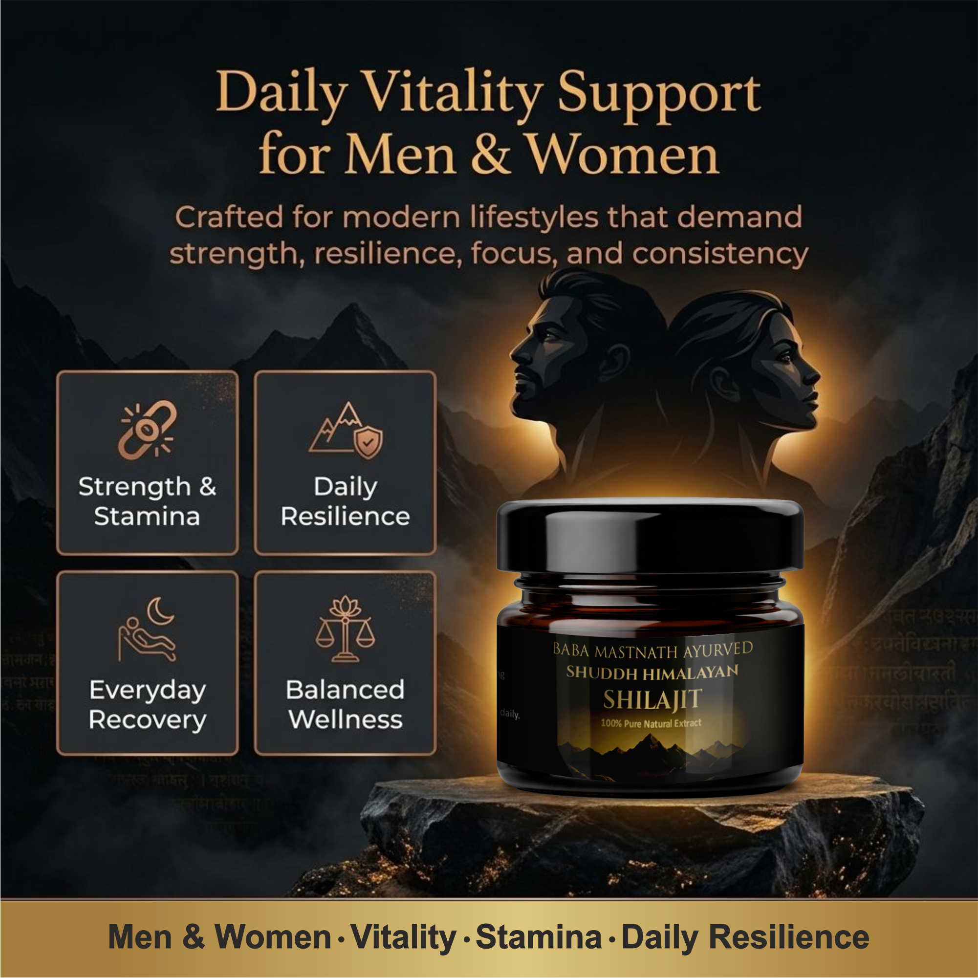 Himalayan Shilajit Resin for Men | 100% Pure Natural Resin | 75%+ Fulvic Acid | Supports Energy, Stamina, Strength & Testosterone | Ayurvedic Rasayana | 20 g Resin