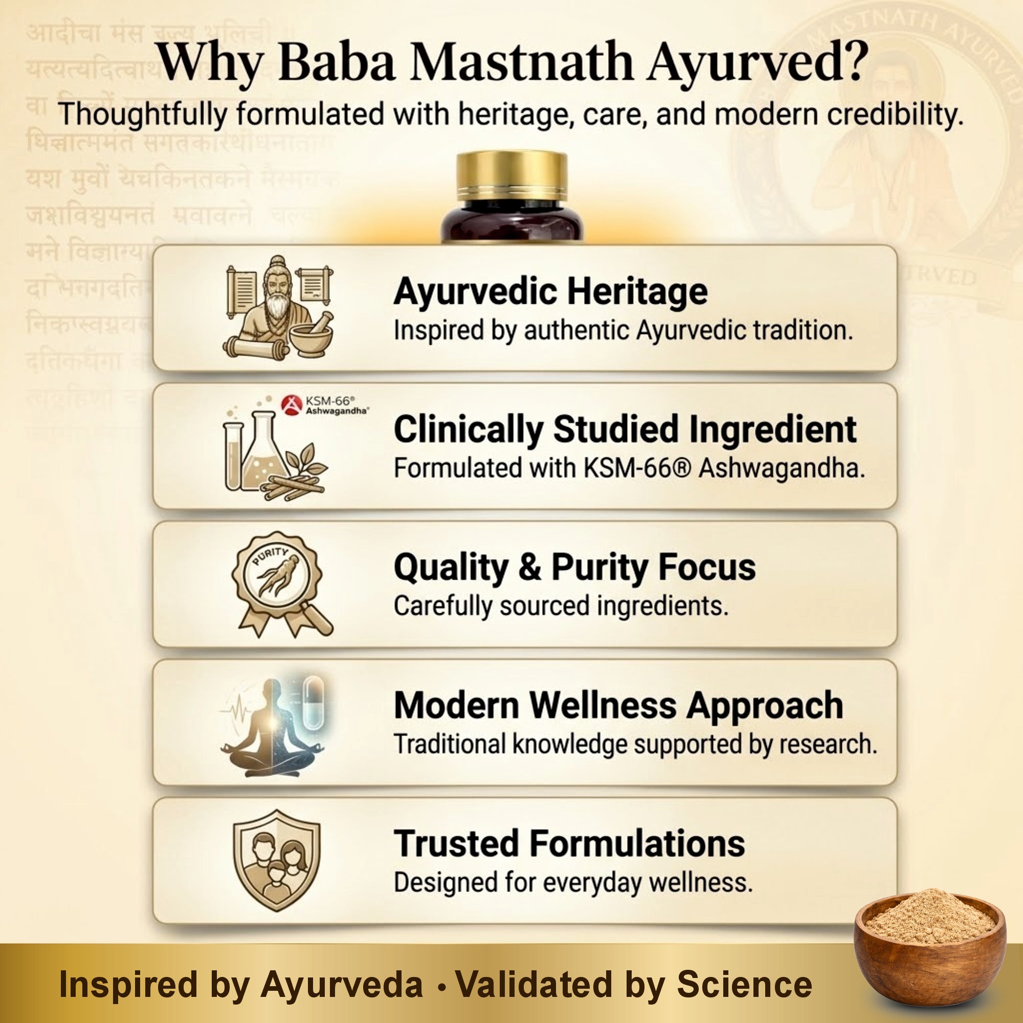 KSM-66® Ashwagandha – 500 mg Capsules | 60 Capsules | Clinically Studied Root-Only Extract | Supports Stress Relief, Energy, Focus & Cortisol Balance | Vegan | Classical Ayurvedic Medicine