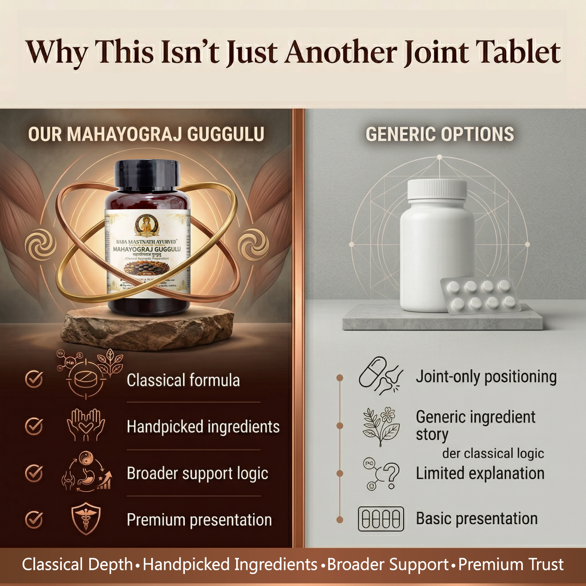 Mahayograj Guggulu – 60 Tablets | Classical Ayurvedic Medicine | Joint, Muscle & Nerve Support | Supports Vata Balance, Arthritis, Sciatica & Gout (Vatarakta) | Digestive Gas & Bloating Relief | Respiratory & Male Wellness Support