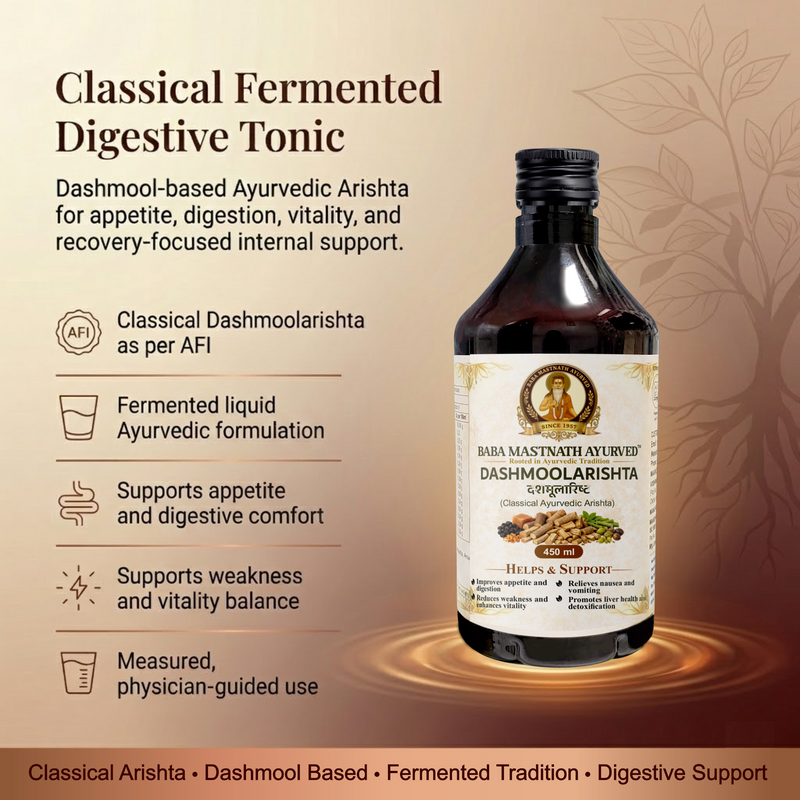 Dashmoolarishta – 450 ml | Classical Ayurvedic Arishta | Dashmool Fermented Tonic for Appetite & Digestion | Supports Nausea, Vomiting, Vitality & Weakness | Liver Wellness Support | Ayurvedic Medicine