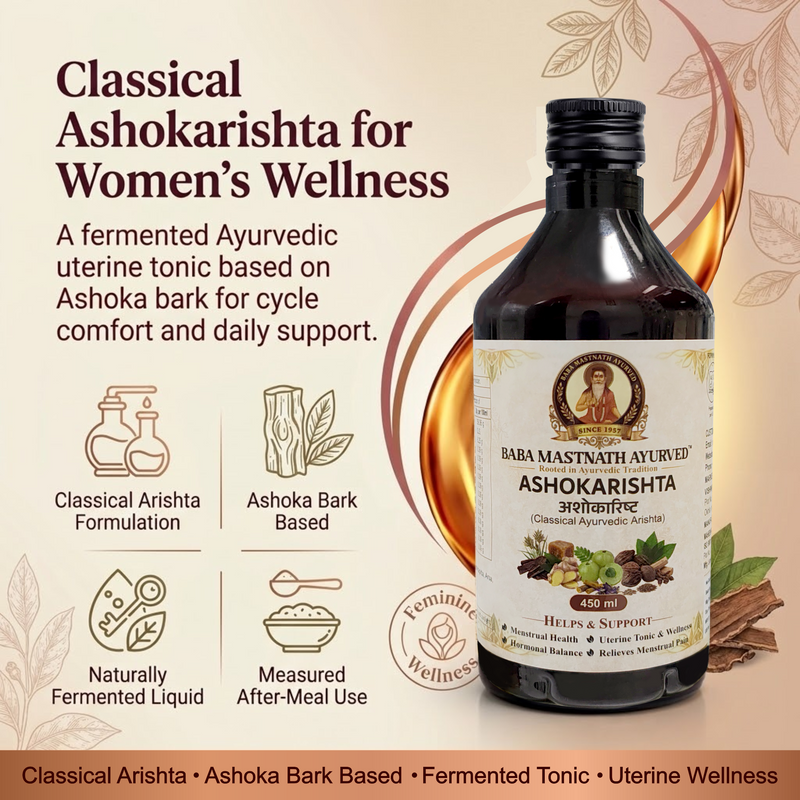 Ashokarishta – 450 ml | Classical Ayurvedic Arishta | Ashoka Bark Based Fermented Uterine Tonic | Supports Menstrual Health, Hormonal Balance & Period Comfort | Women’s Wellness Support | Ayurvedic Medicine