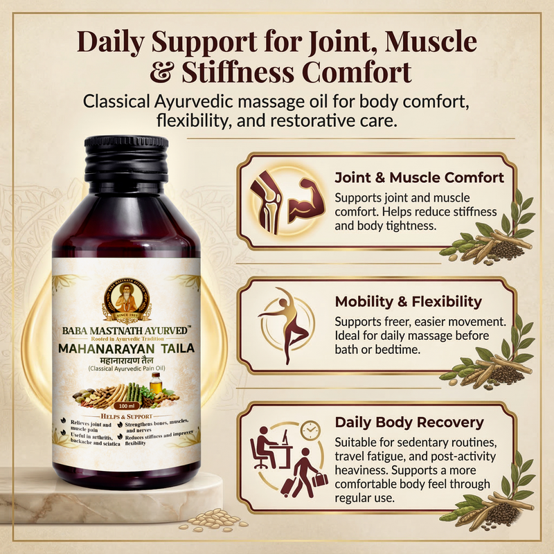 Mahanarayan Taila – 100 ml | Classical Ayurvedic Pain Relief Massage Oil | Supports Joint & Muscle Pain, Stiffness & Flexibility | Arthritis, Backache & Sciatica Support | Strengthens Bones, Muscles & Nerves | Ayurvedic Medicine