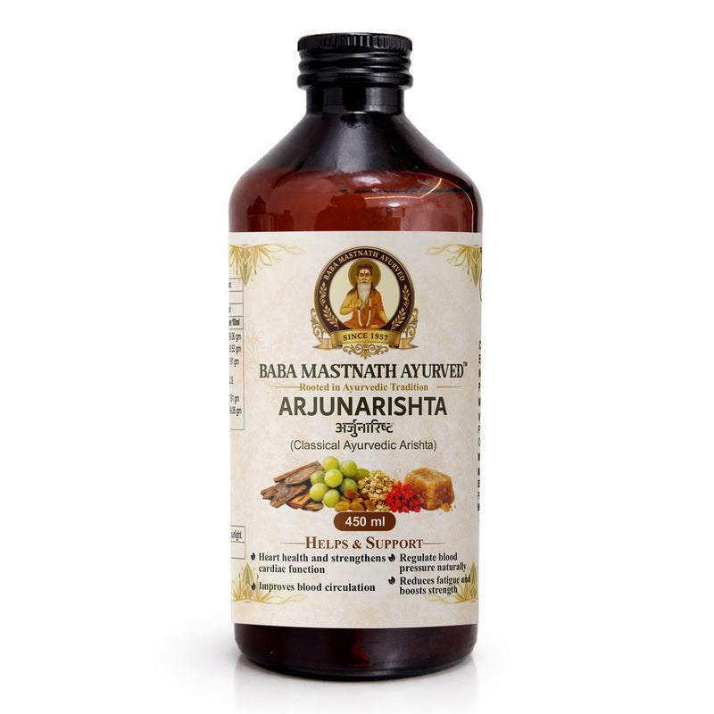 Arjunarishta – 450 ml | Classical Ayurvedic Arishta | Arjuna Bark Based Fermented Tonic | Supports Heart Health, Blood Circulation, Strength & Fatigue Support | Blood Pressure Support | Ayurvedic Medicine