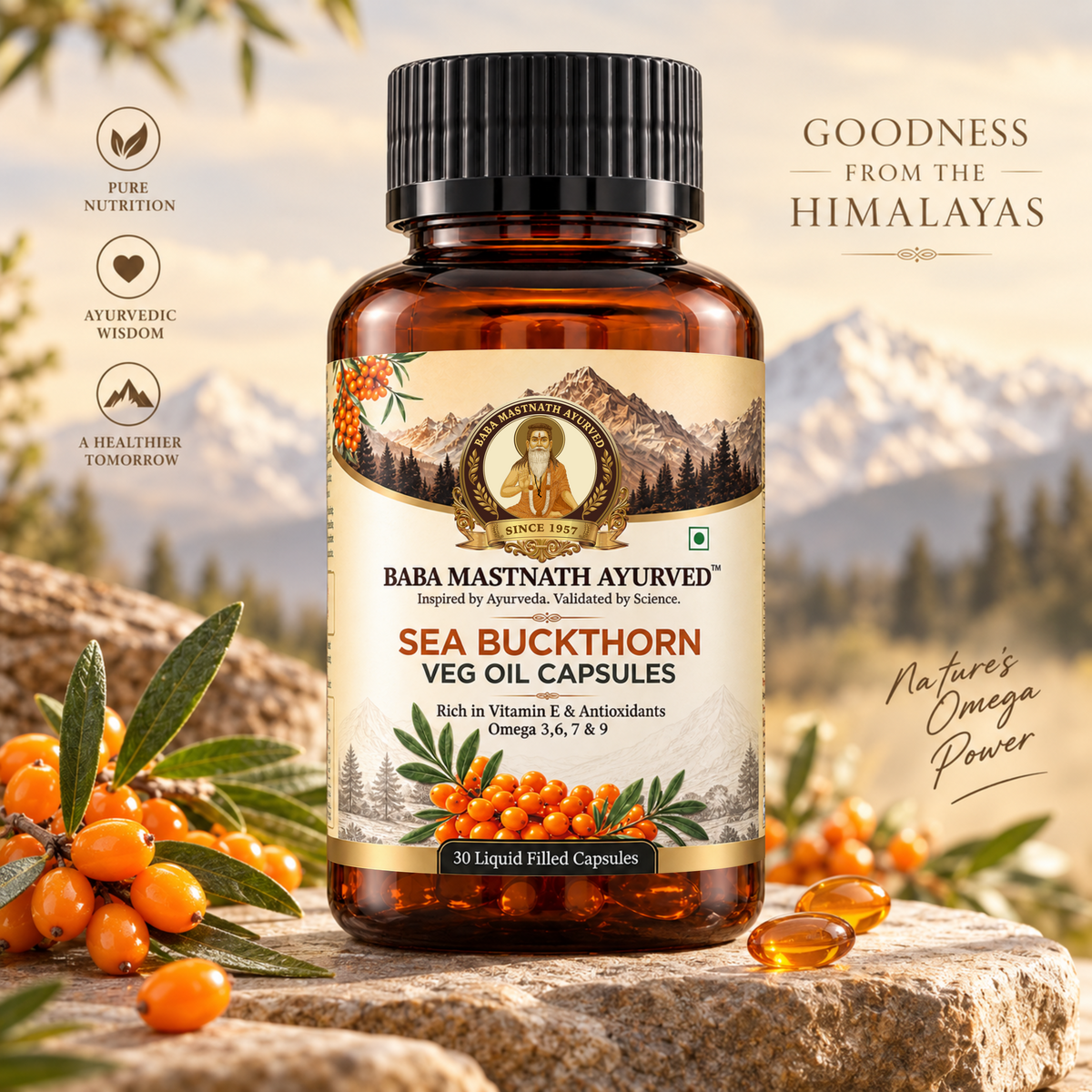Sea Buckthorn Veg Oil Capsule- 30 Capsules
