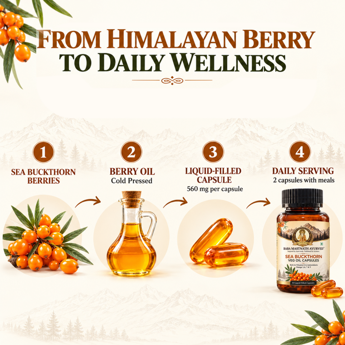 Sea Buckthorn Veg Oil Capsule- 30 Capsules